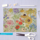 野生の花のカラフル爆発 薄葉紙 (クラフト)