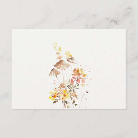 野生の花のキノコ秋葉の結婚披露宴 エンクロージャーカード (裏面)