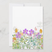 野生の花のグリーン アント 誕生日パーティー 招待状 (裏面)