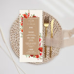 野生の花のケシ結婚ス メニュー<br><div class="desc">白い背景の上にワイルドフラワーポピーデザイン。花は白いのまわりに文字でインスパイアカードの素材の長方形に配置される。</div>