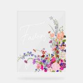 野生の花のスクリプトはブライダルシャワーを好む アクリルサイン (正面)