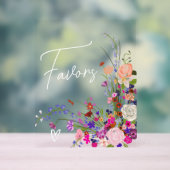 野生の花のスクリプトはブライダルシャワーを好む アクリルサイン (ニュートラル)