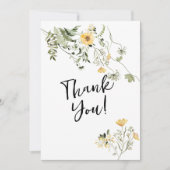 野生の花のセージ結婚グリーンサンキューカード 招待状 (正面)