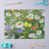 野生の花のティッシュペーパー 薄葉紙 (クラフト)
