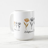 野生の花のトレンディーデザイン コーヒーマグカップ (正面左)