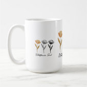 野生の花のトレンディーデザイン コーヒーマグカップ (左)