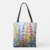 野生の花のトートバッグ 自然の植物画 トートバッグ (裏面)
