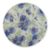 野生の花のバイオレットの陶磁器のノブ セラミックノブ (正面)