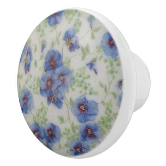 野生の花のバイオレットの陶磁器のノブ セラミックノブ (右)