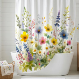 野生の花のバスルームシャワーカーテン シャワーカーテン