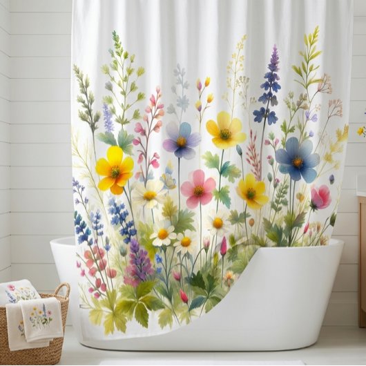 野生の花のバスルームシャワーカーテン シャワーカーテン