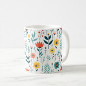 野生の花のパタカラフルーン コーヒーマグカップ (正面右)