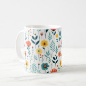 野生の花のパタカラフルーン コーヒーマグカップ (正面左)