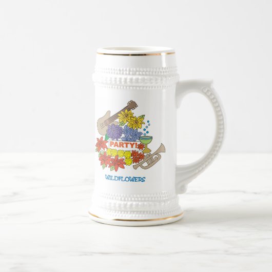 野生の花のパーティーのマグ ビールジョッキ (右)