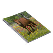 野生の花のフィールドで4分の1の馬 ノートブック (右側)