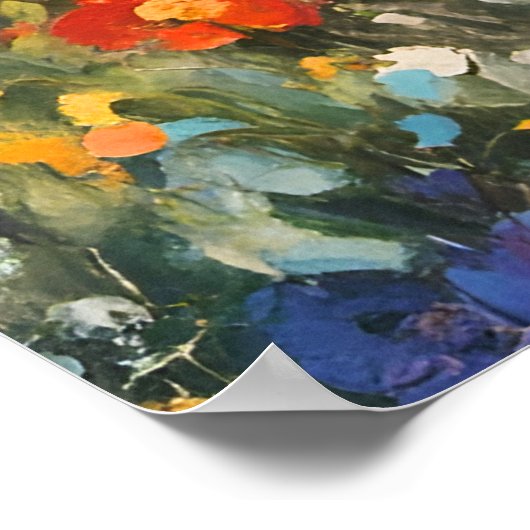 野生の花のフィールドの枠なし ポスター (角)