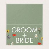 野生の花のフローラの結婚日のテントテーブルカード (外部フラット)