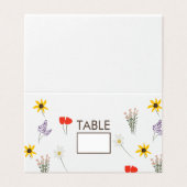 野生の花のフローラの結婚日のテントテーブルカード (外部フラット)
