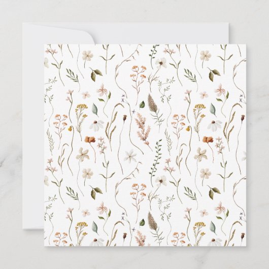 野生の花のフローラエレガントが日付を保存する セーブザデート (裏面)