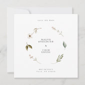 野生の花のフローラエレガントが日付を保存する セーブザデート (正面)