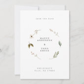 野生の花のフローラエレガントが日付を保存する 招待状 (正面)