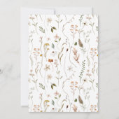 野生の花のフローラエレガントが日付を保存する 招待状 (裏面)