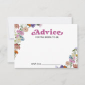 野生の花のブライダルシャワーのアドバイスカード 花嫁へ 招待状 (正面)