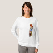 野生の花のブラシの中の絵を描蝶 Tシャツ (正面フル)