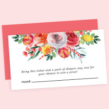 野生の花のベビーシャワーのおむつラッフル