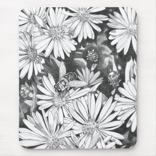 野生の花のマウスパッド 花のアート コンピューターの装飾 マウスパッド (正面)