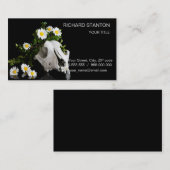 野生の花のリースを持つ動物のスカル 名刺 (正面/裏面)