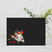 野生の花のリースを持つ動物のスカル 招待状 (スタンド正面)