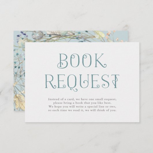 野生の花のリース|のベビーシャワーの本の要求 エンクロージャーカード (正面/裏面)
