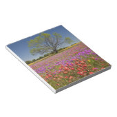 野生の花の中で成長する春のメスキートの木, ノートパッド (アングル)