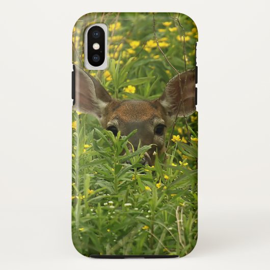 野生の花の中の鹿iPhoneケース Case-Mate iPhoneケース (裏面)