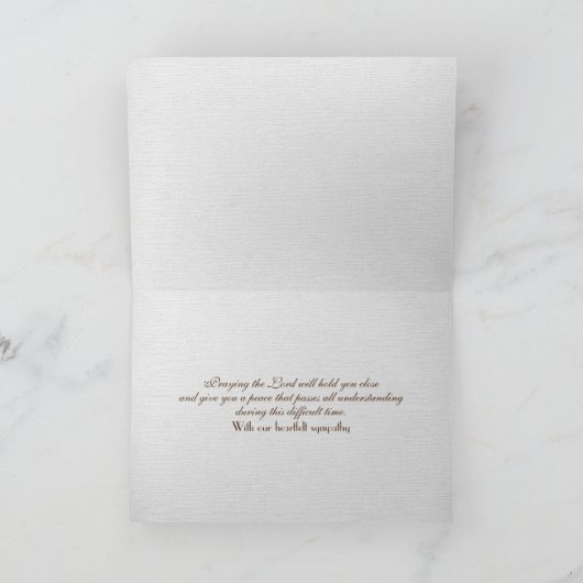 野生の花の宗教悔やみや弔慰 カード (内部)