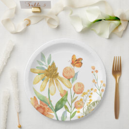 野生の花の審美的な水色 ペーパープレート