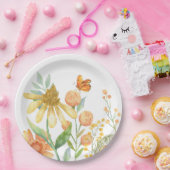 野生の花の審美的な水色 ペーパープレート (パーティー)