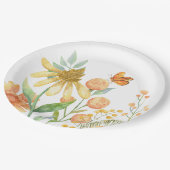 野生の花の審美的な水色 ペーパープレート (アングル)