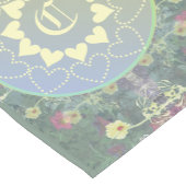 野生の花の対称性にマンダラモノグラム ショートテーブルランナー (コーナー)