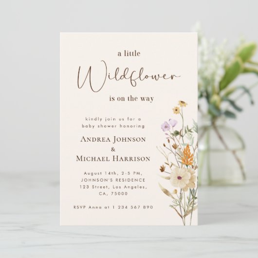 野生の花の小さなカップルがシャワーを男女兼用浴びる 招待状 (スタンド正面)