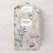 野生の花の小さな赤ちゃんシャワー オールインワン招待状 (外側)