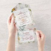 野生の花の小さな赤ちゃんシャワー オールインワン招待状 (貼ってはがせる)