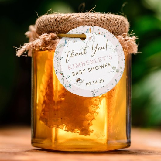 野生の花の小さな赤ちゃんシャワー フェイバータグ