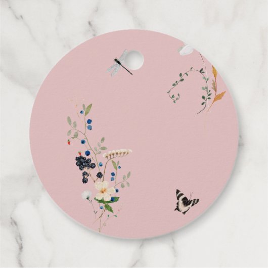 野生の花の小さな赤ちゃんシャワー フェイバータグ (裏面)