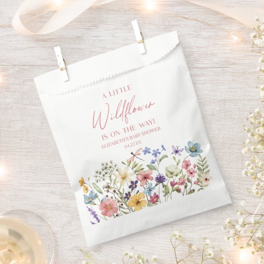 野生の花の小さな野生の花のフローラ赤ちゃんシャワー フェイバーバッグ (クリップ留めされた状態)