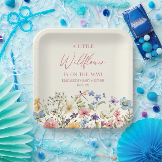 野生の花の小さな野生の花のフローラ赤ちゃんシャワー ペーパープレート (パーティー)