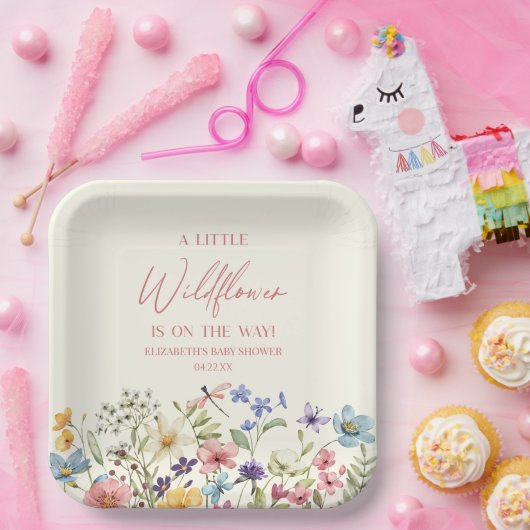 野生の花の小さな野生の花のフローラ赤ちゃんシャワー ペーパープレート (パーティー)