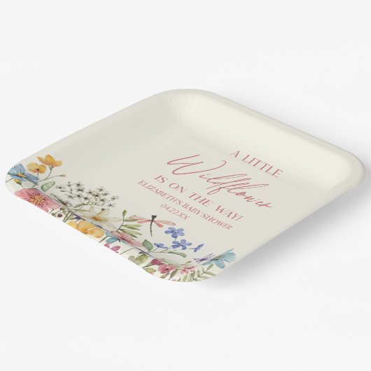 野生の花の小さな野生の花のフローラ赤ちゃんシャワー ペーパープレート (傾斜あり)