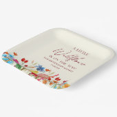 野生の花の小さな野生の花のフローラ赤ちゃんシャワー ペーパープレート (傾斜あり)